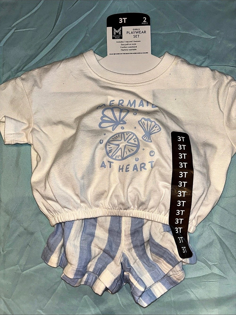 Member's Mark Girls Playwear Set Striped 2-Piece Set Size 3T